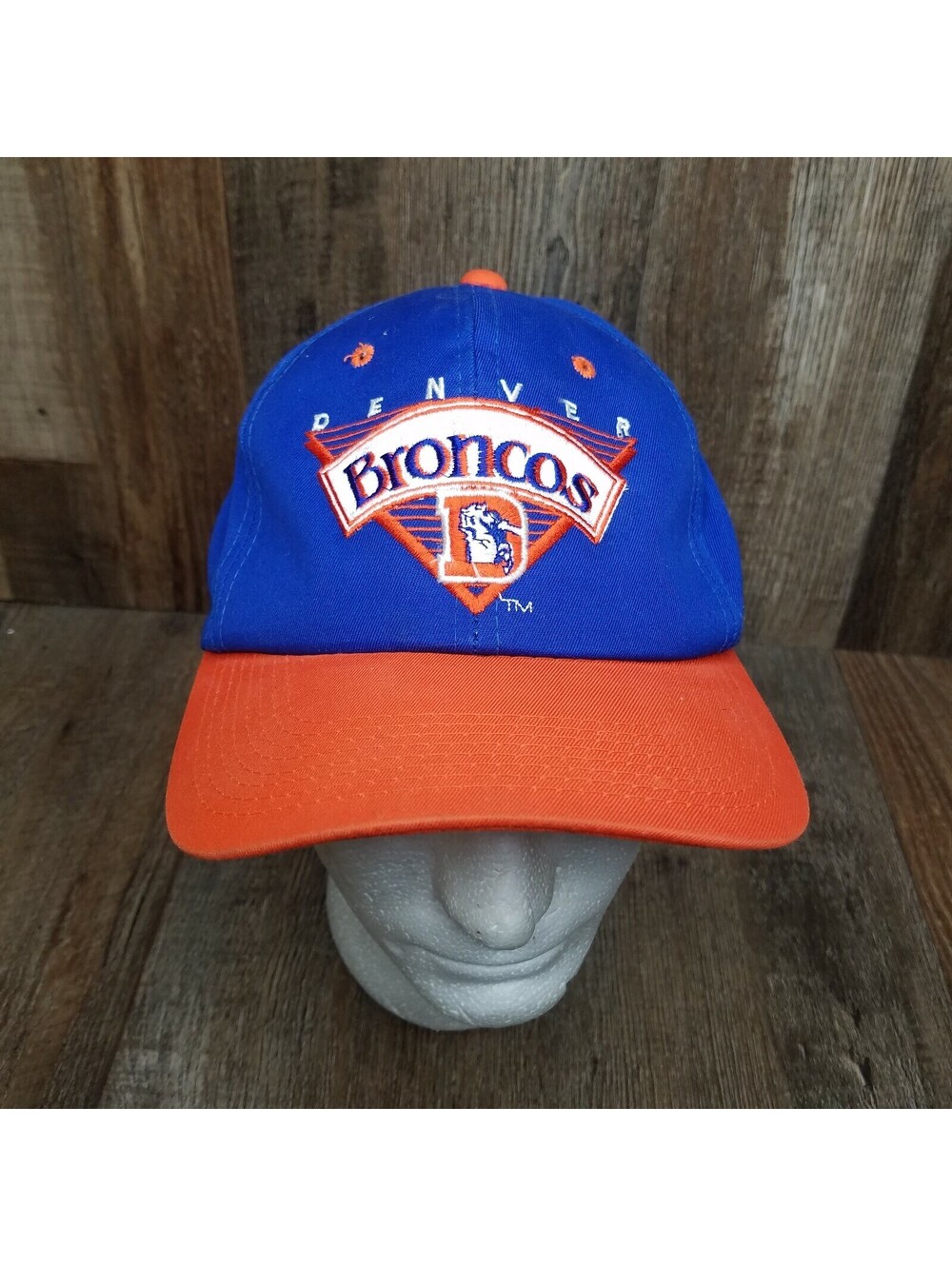 VTG Denver Broncos  NFL Licensed Snapback Hat Cap Embroidered Blue Orange 90s